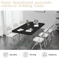 thumbnail image 5 of Folding Table 6 FT Camping Table Portable Plastic Rectangular Outdoor Dining Table Steel Legs Fold-in-Half with Carrying Handle for Indoor,Picnic,Party,Wedding,Events(Black), 5 of 6