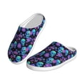 thumbnail image 2 of KLL purple flower blue Skull Pattern Adult Unisex Cozy Slippers,Fuzzy Slip-on Slippers TPR Sole Slippers Comfort Plush Home Footwear for Indoor & Outdoor-11, 2 of 7