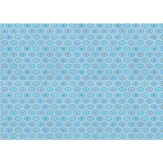 Ahgly Company Machine Washable Indoor Rectangle Transitional Iceberg Blue Area Rugs, 8' x 12'