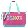 thumbnail image 3 of MADISON & DAKOTA Girls Dance Duffle Bag for Ballet, Dance, Dancewear, Clothing, Dresses, Skirts, Tutus, Tights, Stockings, Shoes and Accessories in Pink & Blue with Glitter and Tote Straps, 3 of 8