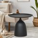thumbnail image 4 of Mesa auxiliar pequeña, mesa de centro redonda negra, mesa de bebidas moderna, mesa de Martini para dormitorio, Patio, sala de estar, baño de esquina Forma corta negra, 4 of 6
