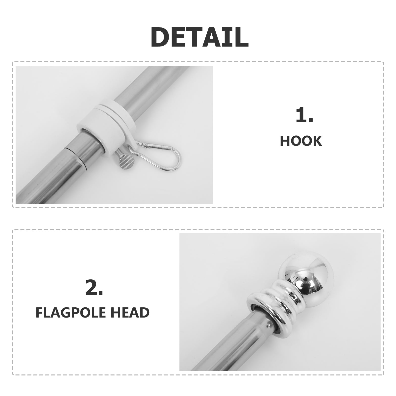 LOLIPPYY Rust-Resistant Stainless Steel Flagpole Holder for Outdoor Yard, Garden, Balcony Decoration and Display Stand