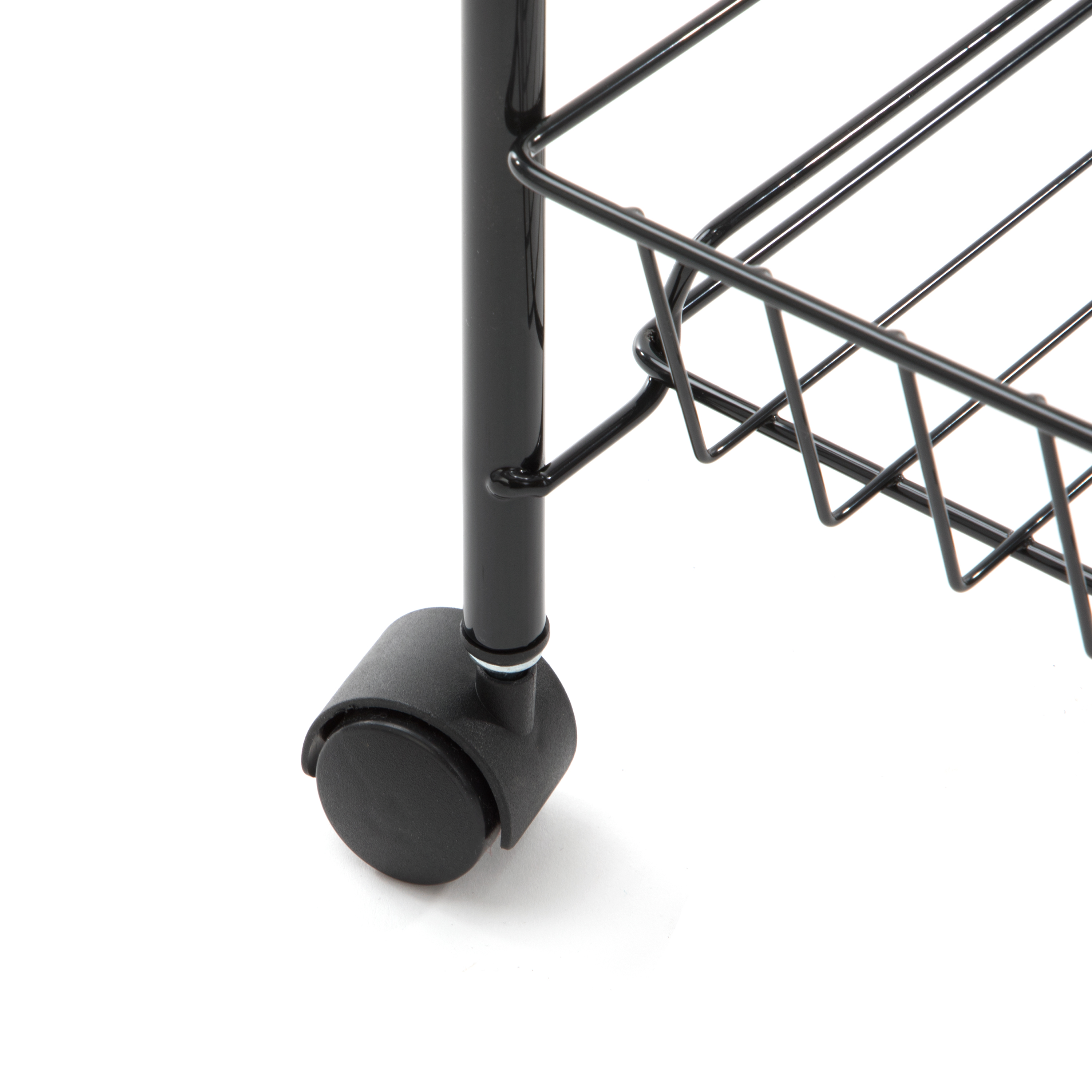 Mainstays 4 Tier Steel Wire Rolling Cart - Black
