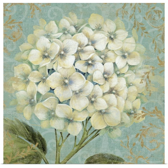 Great BIG Canvas | Rolled Daphne Brissonnet Poster Print entitled Hydrangea Square I