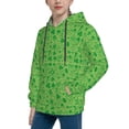 thumbnail image 2 of Salouo St Patrick's Day Pattern Hoodie Sweatshirt for Youth, Fall Pullover Hoodie Sweatshirt Long-Sleeve Pullover Hooded Sweatshirt-X-Large, 2 of 6