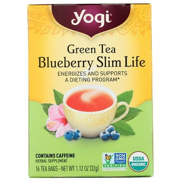 Yogi Tea - Green Tea Blueberry Slim Life, 16 Bags, 1.1 oz