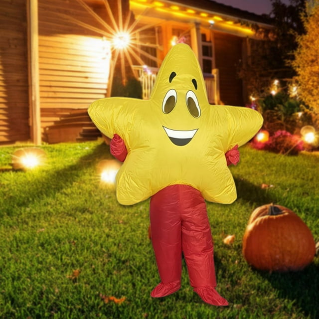 Disfraz Inflable Cinco Puntas Traje de Estrella Inflable Completo Adulto Material Liviano Poliéster Adecuado para Celebraciones Halloween Nuevos Rojo