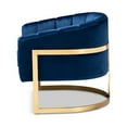 thumbnail image 3 of Baxton Studio Tomasso Glam Royal Blue Velvet Fabric Upholstered Gold-Finished Lounge Chair, 3 of 5