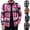Hot Pink, variant on Flannel Shirt for Men Casual Long Sleeve Button Down Shirt Relaxed Gym Elastic Waist Polo Shirt with Mult-Pockets