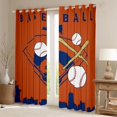 thumbnail image 2 of Homewish Modern Ball Sports Curtains Pack of 2 (42x84 Each) for Boys, Orange Navy Baseball Curtains Blackout, Chic Abstract Ombre Bedroom Curtains, Blackout Curtains Bedroom Decor, 2 of 6