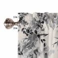 thumbnail image 5 of Bedroom Curtains 63 Inches length, Black Grey Spring Floral Window Treatment Curtain Drapes, Summer Botanical Watercolor Rustic Rod Pocket Curtain Panels for Living Room Kitchen, 42"x63", 2 Panels, 5 of 7