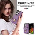 thumbnail image 4 of Samsung Galaxy S23 Ultra Case with Card Holder for Women Phone Case Wallet with Strap Credit Card Slots Crossbody Strap with Kickstand Zipper Shockproof Case For Samsung Galaxy S23 Ultra,Purple, 4 of 8