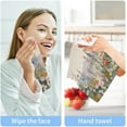 thumbnail image 7 of Coolnut 4PCS Wild Flowe Towels Cotton Washcloths Set,Quick Drying & Absorbent Soft Bathroom Hand Towel Lightweight & Portable Fingertip Towel Decor Gift, 7 of 7