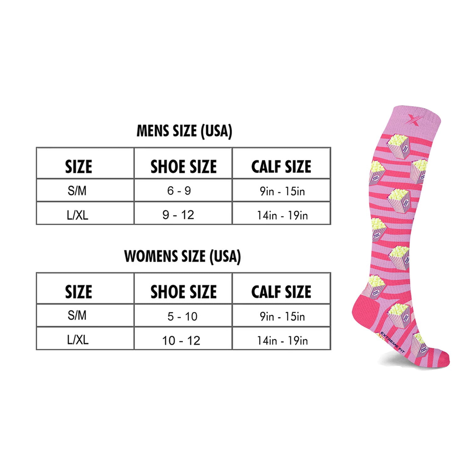 Food Lovers Expressive Knee-High Compression Socks - 6 Pair