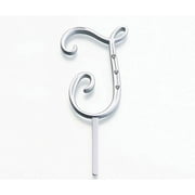 Lillian Rose Rhinestone, Small, Monogram Letter T, Silver