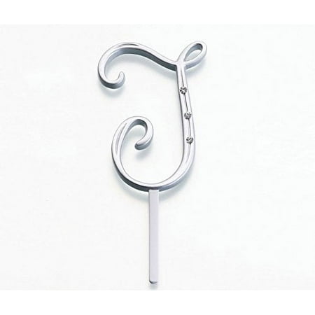 Lillian Rose Rhinestone, Small, Monogram Letter T, Silver