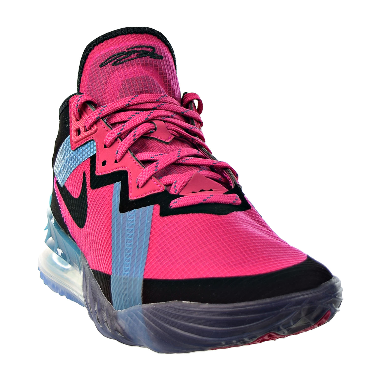 Men's Nike Lebron XVIII Low "Neon Light" Fireberry/Blk-Lt Blue Fury (CV7562 600) - 10 - image 2 of 6