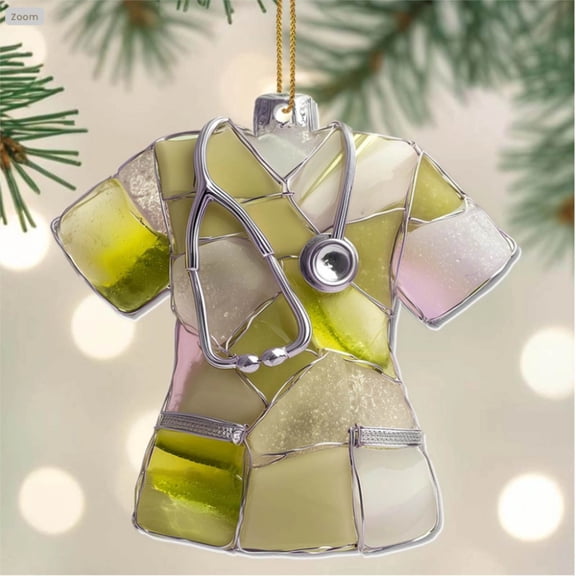 2D Flat Nurse Uniform Car Pendant Christmas Tree Decoration Acrylic Flat Keychain Jewelry Pendant Gift for Nurse, Christmas Decoration for Tree, Nurse Ornaments Xmas Gifts, Nurses Graduation