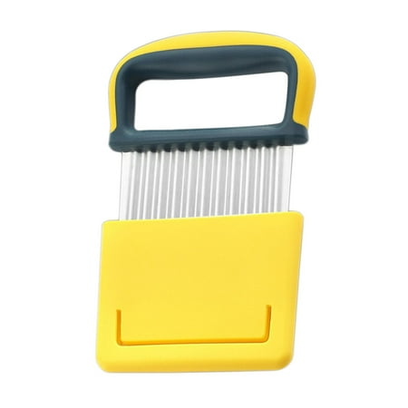 

Stainless Steel Potato Slicer Cutter Onion Tomatoes Slicing for Barbecue BBQ Yellow
