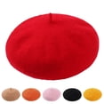 thumbnail image 6 of Hontri Wool Berets in Clearance, Women New Solid Color Adjustable Wool Beret Wool Warm Hat in Autumn and Winter, Female B One Size, 6 of 6