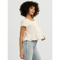 thumbnail image 2 of Jessica Simpson Women's Kamiya Cotton Peplum Hem Blouse, Sizes XS-XL, 2 of 6