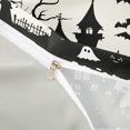 thumbnail image 3 of Homewish Halloween Spooky Haunted House Bedding, Owl Bat Tombstone Duvet Cover Full, Black Cream, Gray Reversible 3pcs, 1 Duvet Cover and 2 Pillowcases, 3 of 5