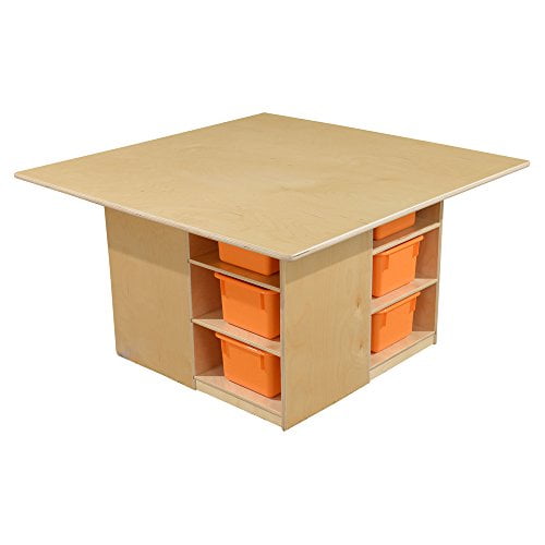 Wood Designs 85009OR Cubby Table with 12 Orange Trays
