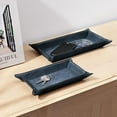thumbnail image 3 of Plateau Valet en Faux Cuir Lot de 2 - Plateau Attrape-Tout pour Clés Entrée Table Table de Nuit - Catchall pour Clés Montre Télécommande - Rangement Valet pour Hommes - Plat de Rangement pour Hommes, 3 of 6