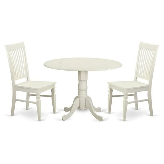 Atlin Designs 3-piece Wood Dining Table Set in Linen White