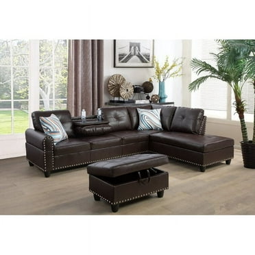 Ponliving Shellson 2 - Piece Vegan Leather Sectional
