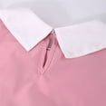 thumbnail image 7 of Cowsor Big Girls Collared Dress 8 to 13 Years Solid Doll Collar Button Long Sleeve Dress Casual Comfortable Wear for School Daily Play Outdoor Activities, 7 of 7
