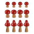 thumbnail image 1 of Figuras de resina en miniatura para decoración de exteriores, 12 unidades, de cristal, con forma de hongo de madera simulado, para decoración de plantas, casa de juegos, 1 of 1