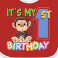 thumbnail image 4 of Inktastic Monkey First Birthday Boys or Girls Baby Bib, 4 of 4