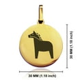 thumbnail image 2 of Stainless Steel Dala Horse Good Luck Charm Round Medallion Pendant Necklace, 2 of 3