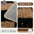 thumbnail image 4 of Conbriboy Checkered Rug 5x7ft For Living Room, Black Camel Shag Rug Washable Non-Slip Large Area Rug Super Soft Fuzzy Carpet Fluffy Rugs For Bedroom Kids Room Nursery, Dorm Home Decor, 4 of 9