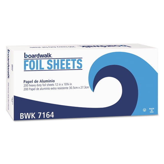 Boardwalk Heavy-Duty Aluminum Foil Pop-Up Sheets, 12" x 10 3/4", 200/Box, 12 Boxes/Carton -BWK7164