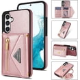 thumbnail image 2 of Compatible with Samsung Galaxy A54 5G Wallet Case with Card Slot  Flip Leather Shockproof Zipper Protective Handbag with Crossbody Strap for Galaxy A54 5G Case Wallet(Pink-6.4 inch), 2 of 8