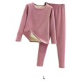 thumbnail image 4 of Guardurnaity Conjunto de ropa interior térmica para mujer, calzoncillos largos de terciopelo cómodos para clima frío cálido para invierno, ropa Ropa interior Púrpura L, 4 of 6