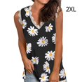 thumbnail image 3 of Women Summer Daisy Floral Print V-Neck Vest Sleeveless Tank top, 3 of 4