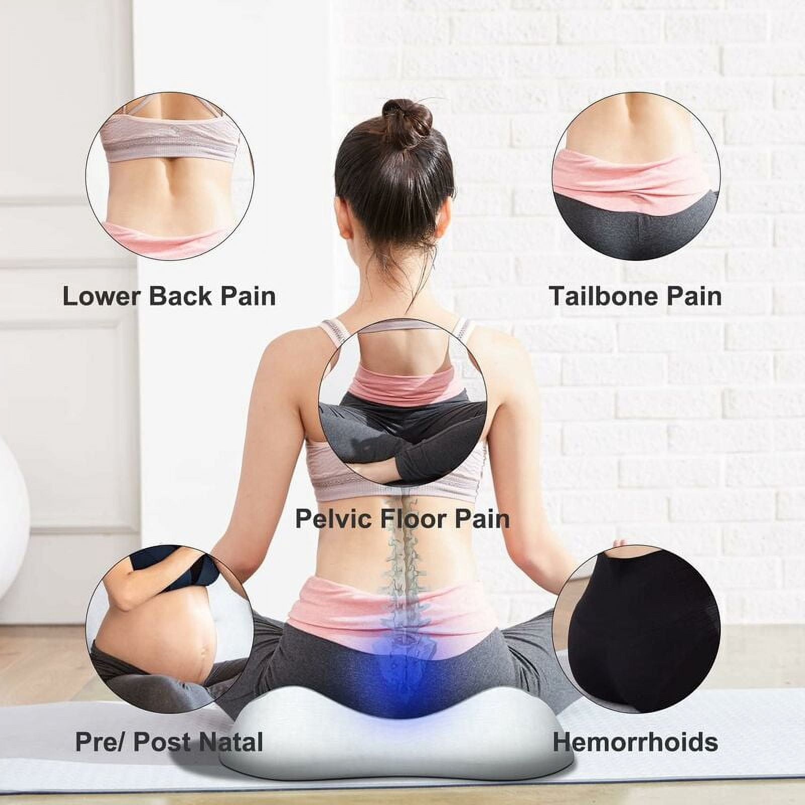 Coussin Ergonomique Mémoire De Forme - Soulagement Coccyx, Sciatique, Douleurs Dos, Pour Bureau, Voiture, Fauteuil Roulant
