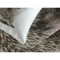 thumbnail image 4 of Ambesonne Hedgehog Quilted Bedspread Set 3 Pcs, Mother Love, King Size, Brown Ivory, 4 of 5