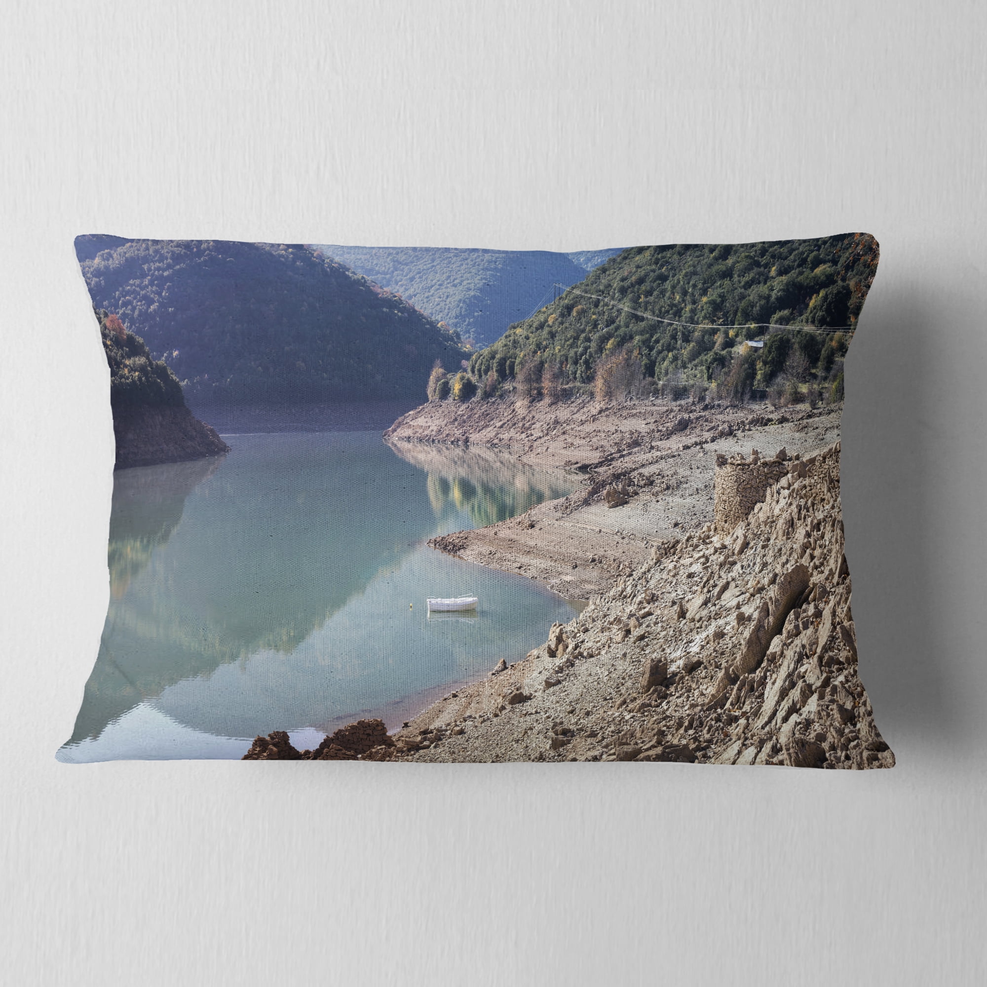 Designart 12" x 20" Multi-color Polyester Throw Pillow