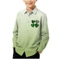 thumbnail image 1 of RXMEKW Chemise à Manches Longues Imprimée pour la Saint-Patrick pour Garçons avec Col Rabattu, 95 % Coton 5 % Spandex, Vert, 1 of 7