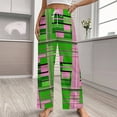 thumbnail image 2 of Plaid Pink & Green Women's Pajamas Pajama Pants Women's Sleepwear Lounge Sleep Bottoms Stretch with Pockets, 2 of 7