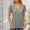 B378 Gray summer tops for women clearance under $5, variant on Cagogo Womens Summer Short Sleeve Round Neck Pleated Tshirts Under $5 Plus Size Solid Color Button Tops Cute White Blouses Clothes Mothers Day Gift