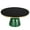 Green/Black, variant on LeisureMod 30" Round Coffee Table with Glass Top and Brushed Gold Iron Rim Tempered Glass Pedestal Base No Assembly for Modern Home, Living Room Tully Collection in Grey/Black