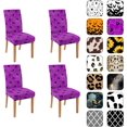 thumbnail image 1 of Halloween Spider Web Chair Covers for Dining Room Set Of 4, Halloween Stretch Dining Chair Cover 4 Pieces, Washable Kitchen Parsons Chair Slipcovers 4 Pack, Removable Seat Protector for Home and Party, 1 of 5