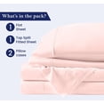 thumbnail image 3 of Top Split California King Sheet Set for Adjustable Beds – 100% Egyptian Cotton, 800 Thread Count, 4-Piece Bed Sheets, Deep Pockets Fit up to 18", White Pink, Split 36" from Top, 3 of 6