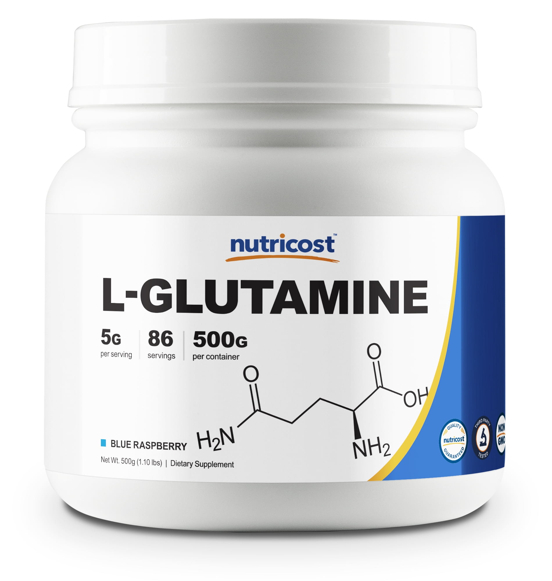 Nutricost LGlutamine 500 Grams (Blue Raspberry)