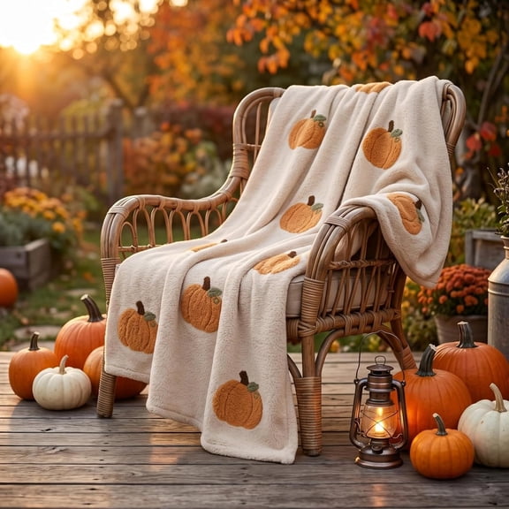 Halloween Throw Blanket with Pumpkin Patterns | Fall Flannel Pumpkin Throw Blanket, Festive Printed Decorative Blanket, Soft And Cozy, Halloween Fall Decor For Home Sofa Couch Bed Office, 27.5*39in